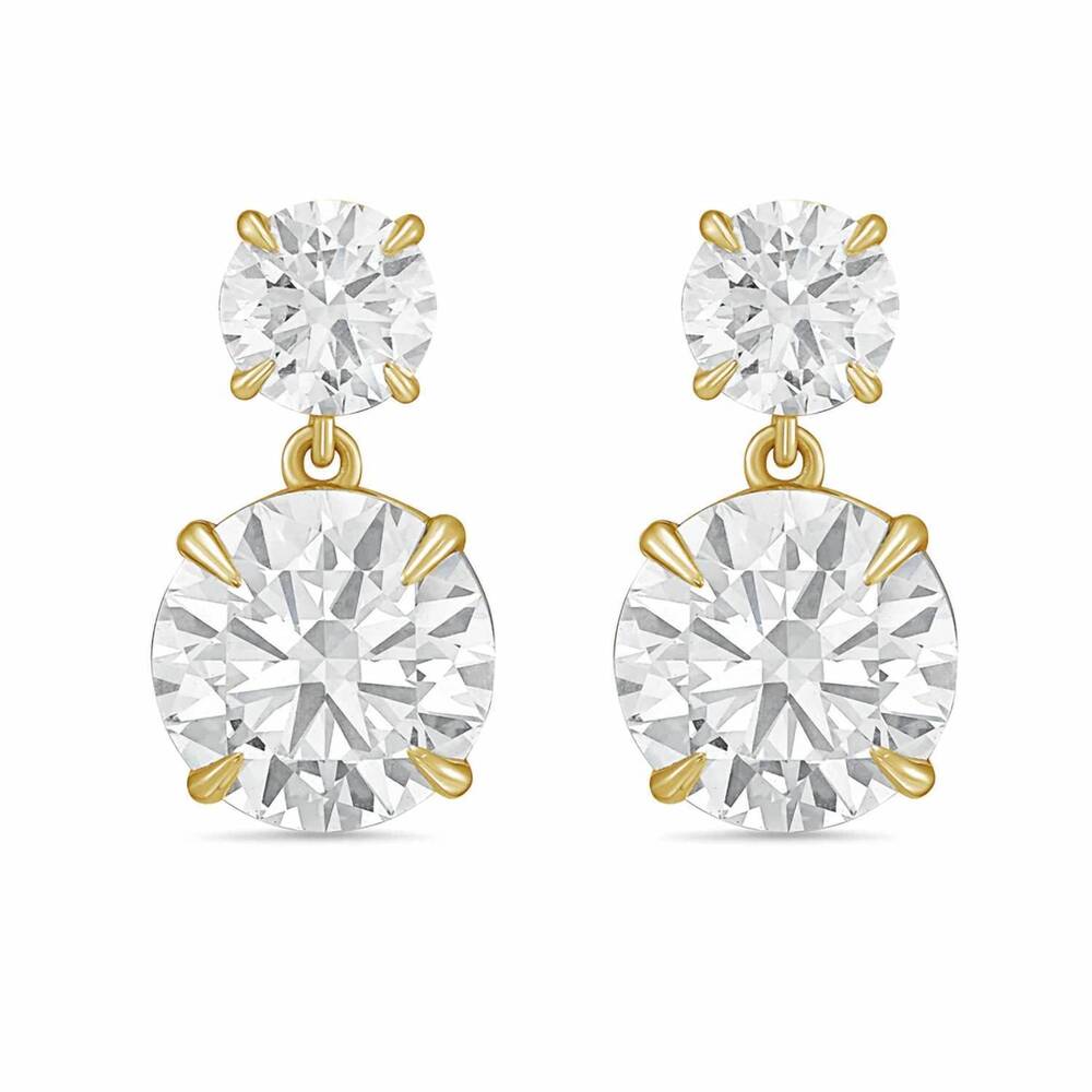 NEW DIANA M JEWELS women's round lab-grown diamond stud earrings (15.00 ct tcw)